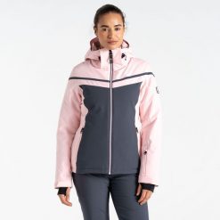 Kurtka narciarska damska Flurry. Niebieskie kurtki sportowe damskie Dare 2B, na zimę, bez wzorów, bez ramiączek, bez kaptura, narciarskie. W wyprzedaży za 449.99 zł.