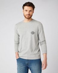 WRANGLER LS BIKER TEE MĘSKA KOSZULKA Z DŁUGIM RĘKAWEM MID GREY MEL W7K5D3X37 112141568. Szare t-shirty męskie Wrangler, m, bez wzorów, bez kołnierzyka, bez ramiączek. Za 99.99 zł.