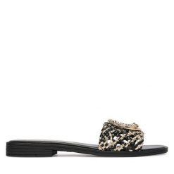 Klapki Just Cavalli. Czarne klapki damskie Just Cavalli, bez wzorów, bez obcasa, bez zapięcia. Za 841.99 zł.