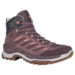 Buty trekkingowe damskie Lowa Innovo Mid Gtx. Czerwone obuwie trekkingowe damskie Lowa, z materiału, za kostkę, bez zapięcia. Za 959.00 zł.