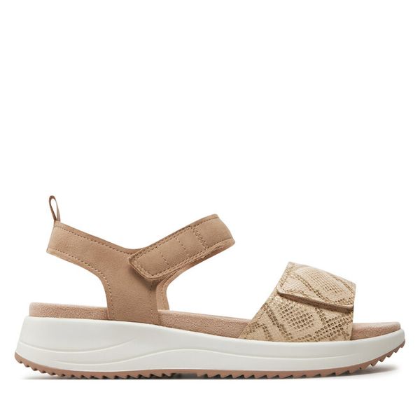 Sandały Caprice. Brązowe sandały damskie Caprice, bez wzorów, bez obcasa, na płaskiej podeszwie, bez zapięcia. Za 239.99 zł.