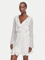 Guess Sukienka codzienna W6YK35 W2959 Biały Regular Fit. Białe sukienki damskie Guess, na co dzień, xl, z aplikacjami, z syntetyku, bez kołnierzyka, bez ramiączek, proste. Za 654.99 zł.