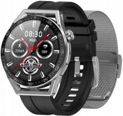 Smartwatch Rubicon Smartwatch RNCE88 (Sr) Srebrna bransoleta + czarny silikon Bluetooth Call. Czarne zegarki smartwatch Rubicon, bez wzorów. Za 219.00 zł.