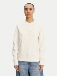 Tommy Jeans Bluza Tonal Crest DW0DW20637 Biały Regular Fit. Białe bluzy damskie Tommy Jeans, l, bez wzorów, z bawełny, bez ramiączek, bez kaptura. Za 279.99 zł.