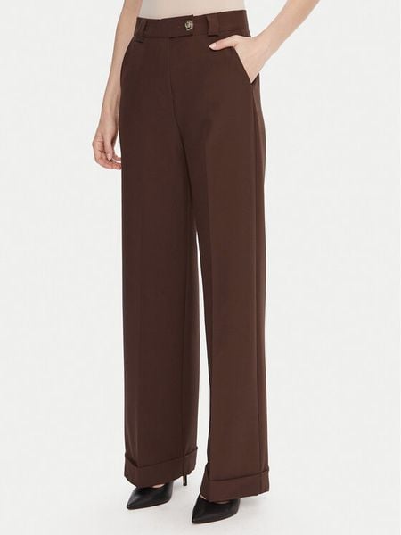 Maryley Spodnie materiałowe 25IB563/43CO Brązowy Regular Fit. Brązowe spodnie materiałowe damskie Maryley, bez wzorów, z materiału. Za 229.99 zł.