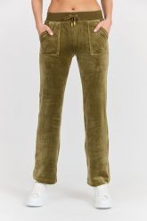 JUICY COUTURE Damskie zielone spodnie Del Ray Gold HW. Zielone spodnie dresowe damskie Juicy Couture, bez wzorów, z dresówki. W wyprzedaży za 347.99 zł.