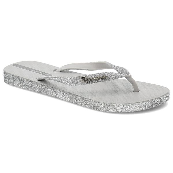 Szare Japonki Ipanema Brokatowe Klapki Damskie. Szare klapki damskie Ipanema, na lato, bez wzorów, z materiału, eleganckie, bez obcasa, bez zapięcia. Za 109.00 zł.