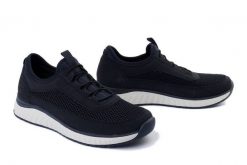 RIEKER B0655-14 blue, półbuty letnie męskie. Niebieskie półbuty męskie Rieker, na lato, bez wzorów, bez obcasa, bez zapięcia. Za 339.90 zł.