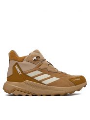 Adidas Trekkingi Terrex Anylander Leather Mid Climaproof Hiking Shoes KH8876 Brązowy jasny. Brązowe botki męskie Adidas, bez wzorów, ze skóry, bez obcasa, bez zapięcia. Za 479.99 zł.