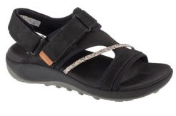 Sandały damskie, Terran 4 Backstrap W Sandal. Czarne sandały damskie Merrell, bez wzorów, z materiału, bez obcasa, bez zapięcia. Za 399.00 zł.