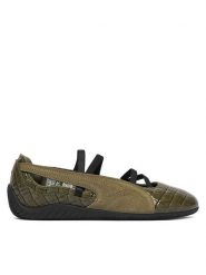 Puma Baleriny Speedcat Ballet 407680 Khaki. Brązowe balerinki damskie Puma, bez wzorów, z lakierowanej skóry, bez obcasa, bez zapięcia. Za 399.99 zł.
