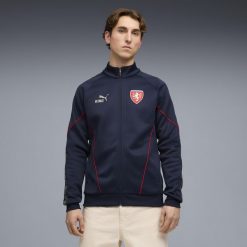 Męska kurtka reprezentacji Czech KING Anthem PUMA. Niebieskie kurtki męskie Puma, m, bez wzorów, retro, bez kaptura. Za 399.00 zł.