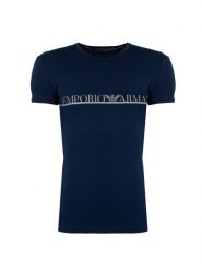Emporio Armani T-shirt C-neck | 1110353F729 | Mężczyzna | Niebieski. Niebieskie t-shirty męskie Emporio Armani, m, bez wzorów, z bawełny, bez kołnierzyka, bez ramiączek. W wyprzedaży za 189.00 zł.