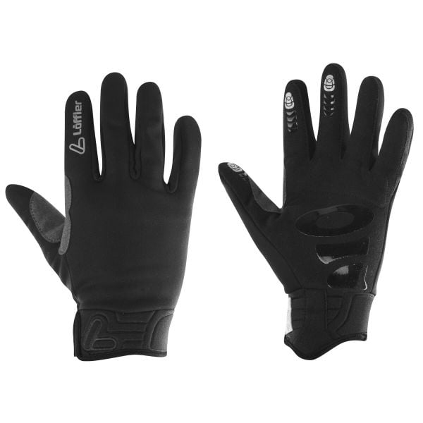 Loeffler gloves Gloves WS Warm - softshell-Gore-Tex-Black. Czarne rękawiczki damskie LOEFFLER, bez wzorów, z gore-texu. Za 319.50 zł.