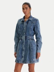 Karl Lagerfeld Jeans Sukienka jeansowa B1W13036 Niebieski Regular Fit. Niebieskie sukienki damskie Karl Lagerfeld Jeans, l, bez wzorów, z bawełny, bez kołnierzyka, bez ramiączek. Za 869.99 zł.