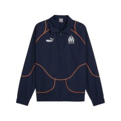 Kurtka dresowa męska PUMA ftblSTATEMENT Olympique Marsylia. Brązowe kurtki męskie Puma, m, z aplikacjami, z dresówki, sportowe, bez kaptura. W wyprzedaży za 399.00 zł.