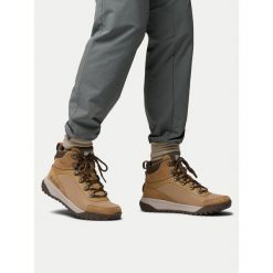 Trekkingi Columbia. Brązowe botki męskie Columbia, bez wzorów, bez obcasa, bez zapięcia. Za 529.99 zł.