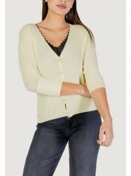 Morgan Kardigan 251-MBATSI Żółty Slim Fit. Żółte kardigany damskie Morgan, m, bez wzorów, z syntetyku, bez kołnierzyka. Za 209.99 zł.