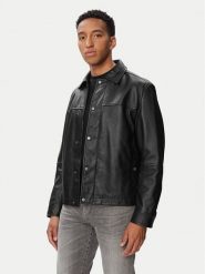 BOSS Kurtka skórzana Joban 50562532 Czarny Regular Fit. Czarne kurtki męskie Boss, m, bez wzorów, ze skóry, bez kaptura. Za 1,849.00 zł.