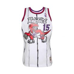 Koszulka do koszykówki Mitchell & Ness Toronto Raptors Vince Carter Biały. Białe bluzki damskie Mitchell & Ness, bez wzorów, sportowe, bez kołnierzyka, bez ramiączek. Za 509.00 zł.