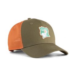Czapka typu trucker reprezentacji Wybrzeża Kości Słoniowej PUMA. Zielone czapki damskie Puma, bez wzorów. Za 119.00 zł.