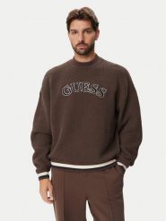 Guess Bluza Z6BR02 Z1741 Brązowy Oversize. Brązowe bluzy męskie Guess, m, z aplikacjami, z syntetyku, bez ramiączek, bez kaptura. Za 445.99 zł.