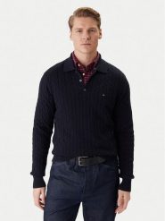 Tommy Hilfiger Sweter Classic MW0MW41955 Granatowy Regular Fit. Niebieskie swetry męskie Tommy Hilfiger, m, bez wzorów, z bawełny, bez kołnierzyka, bez ramiączek. Za 649.99 zł.