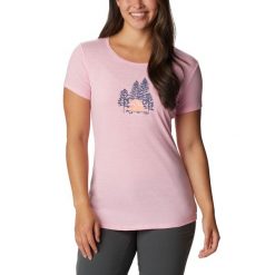 Koszulka trekkingowa damska Columbia Daisy Days Graphic. Białe bluzki damskie Columbia, m, bez wzorów, sportowe, bez kołnierzyka, bez ramiączek. Za 58.99 zł.