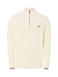 Fred Perry sweter z dzianiny Mężczyźni Bawełna biały, XL. Białe swetry męskie Fred Perry, m, bez wzorów, z bawełny, bez kołnierzyka, bez ramiączek. Za 849.95 zł.