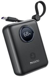 Yesido Powerbank YP64 10 000 mAh 22.5W LED, USB-A+C + kabel USB-C+iP, CZARNY. Czarne powerbanki Yesido. Za 68.87 zł.