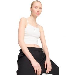 Podkoszulek Puma Wardrobe Ess Ribbed Tank Top, Kobiety. Białe topy damskie Puma, xl, bez wzorów, z bawełny, sportowe, bez kołnierzyka, bez ramiączek. Za 290.00 zł.