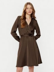 Rinascimento Sukienka koszulowa CFC0121838003 Brązowy Regular Fit. Brązowe sukienki damskie Rinascimento, xl, bez wzorów, z syntetyku, bez kołnierzyka, bez ramiączek, koszulowe. Za 299.99 zł.