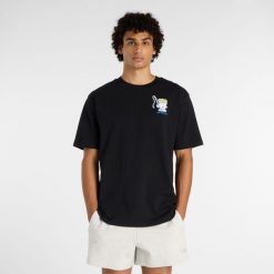 Koszulka męska New Balance MT61I5BMBK – czarna. Czarne koszulki sportowe męskie New Balance, m, z aplikacjami, z bawełny, bez ramiączek. Za 169.99 zł.
