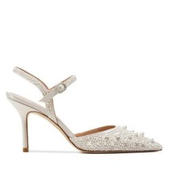 Szpilki Stuart Weitzman. Białe szpilki damskie Stuart Weitzman, bez wzorów, bez obcasa, na szpilce, bez zapięcia. Za 2,389.00 zł.
