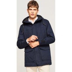 Kurtka parka z kapturem - Granatowy. Niebieskie kurtki damskie Reserved, l, bez wzorów, bez kołnierzyka, z kapturem. Za 159.99 zł.