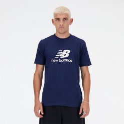 Koszulka męska New Balance MT41502NNY – granatowa. Niebieskie koszulki sportowe męskie New Balance, m, bez wzorów, z bawełny, bez ramiączek. Za 139.99 zł.