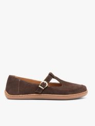 Brązowe baleriny barefoot. Brązowe balerinki damskie Ryłko, bez wzorów, ze skóry, eleganckie, z okrągłym noskiem, bez obcasa, na płaskiej podeszwie, bez zapięcia. Za 399.99 zł.
