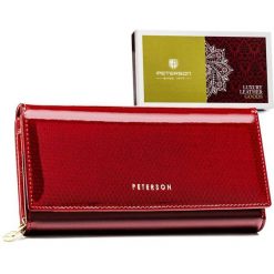 Portfel damski Peterson PTN 42106-SBR czerwony. Czerwone portfele damskie Peterson, ze skóry. Za 136.99 zł.