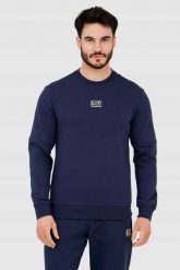 EA7 Granatowa bluza męska z naszywką z logo. Niebieskie bluzy męskie EA7 Emporio Armani, m, z aplikacjami, bez ramiączek, bez kaptura. W wyprzedaży za 329.99 zł.
