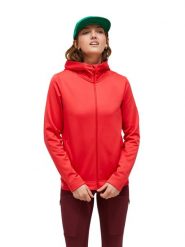 Bluza Peak Performance damska Rider Tech Zip Hood czerwona - L. Czerwone bluzy damskie Peak Performance, l, bez wzorów, z elastanu, eleganckie, bez ramiączek, bez kaptura. Za 619.00 zł.