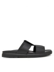Calvin Klein Klapki Lug Sandal Double T Lth HM0HM01734 Czarny. Czarne klapki męskie Calvin Klein, bez wzorów, ze skóry, bez zapięcia. Za 519.99 zł.