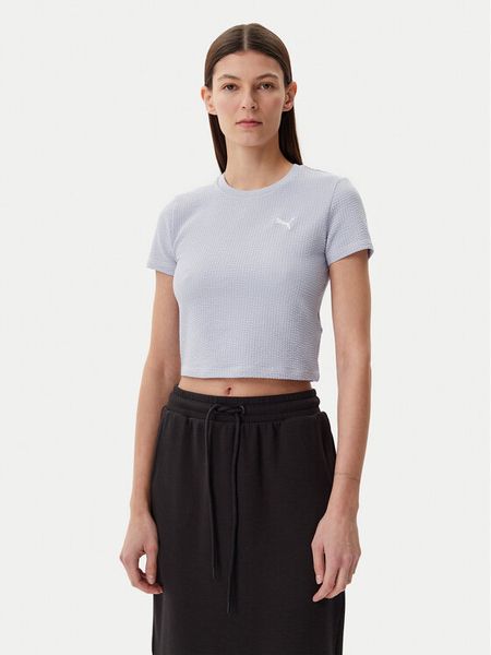 Puma T-Shirt Dare To 629806 Błękitny Slim Fit. Niebieskie t-shirty damskie Puma, l, bez wzorów, z bawełny, bez kołnierzyka, bez ramiączek. Za 89.99 zł.