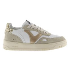 Damskie buty sportowe Victoria białe i beżowe. Białe obuwie sportowe damskie VICTORIA, na lato, bez wzorów, ze skóry, bez zapięcia. W wyprzedaży za 379.85 zł.