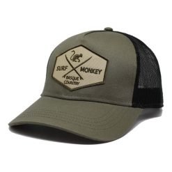 Czapka Trucker - 5 Paneli / Dorośli / Jeden Rozmiar (Oliwkowy/Czarny). Zielone czapki damskie SURF MONKEY, bez wzorów, sportowe. Za 159.95 zł.