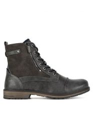 Mustang Trzewiki 4157-503 BIG2 Szary. Szare botki męskie Mustang, bez wzorów, z materiału, bez obcasa, bez zapięcia. Za 379.99 zł.