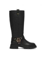 MEXX Kozaki EO-CD25-375-01 Czarny. Czarne kozaki damskie Mexx, bez wzorów, bez obcasa, na płaskiej podeszwie, bez zapięcia. Za 599.99 zł.