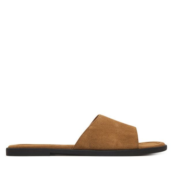 Klapki Vagabond Shoemakers. Brązowe klapki damskie Vagabond Shoemakers, bez wzorów, bez obcasa, bez zapięcia. Za 236.99 zł.