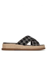 DKNY Klapki K1564874 Czarny. Czarne klapki damskie DKNY, bez wzorów, z materiału, bez obcasa, bez zapięcia. Za 272.99 zł.