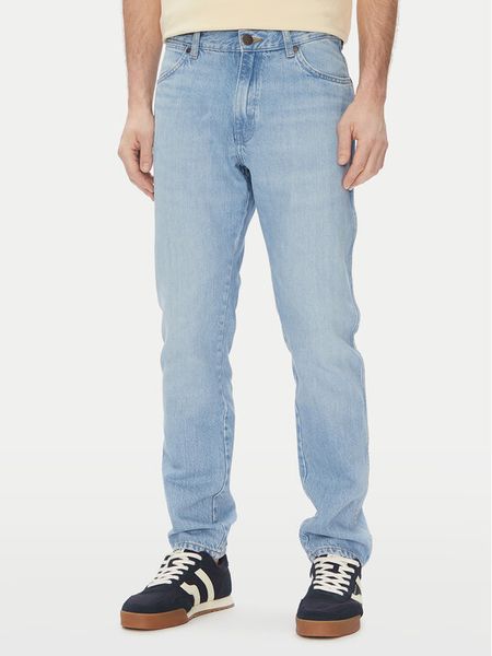 Wrangler Jeansy River 112362465 Niebieski Tapered Fit. Niebieskie jeansy męskie Wrangler, z bawełny. Za 229.99 zł.