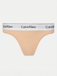 Calvin Klein Underwear Stringi 0000F3786E Pomarańczowy. Brązowe majtki damskie Calvin Klein Underwear, z bawełny. Za 79.99 zł.